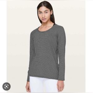 Lululemon “Emerald Heathered Grey and White Long Sleeve”